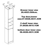 Lemari Tinggi Bebas Berdiri dengan Lapisan Glossy untuk Kamar Mandi, Lemari Penyimpanan Besar